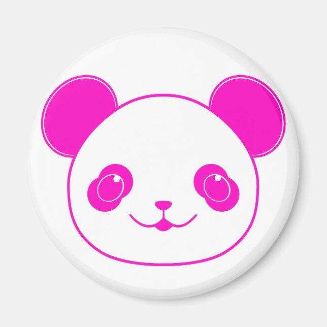 Íman Urso Panda de Kawaii Rosa (Frente)
