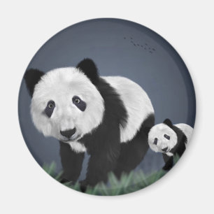 Íman urso panda fofo animal de estimação preto branco d