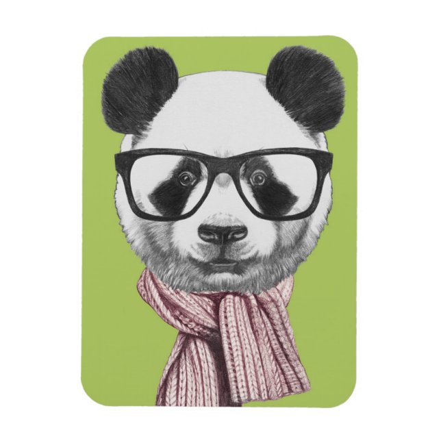 Íman Urso Panda Pronto Para Inverno (Vertical)