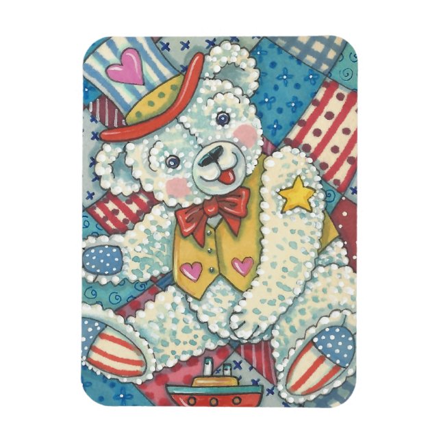 ÍMAN  URSO PATRIÓTICO E MAGNET QUILADA (Vertical)