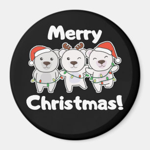 Íman Urso Polar Animais de Natal Ursos Polares Feliz Ur