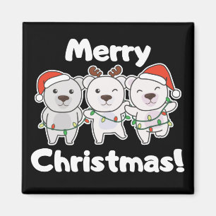 Íman Urso Polar Animais de Natal Ursos Polares Feliz Ur