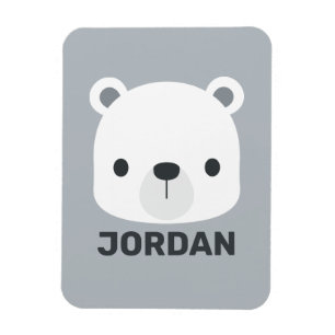 Íman Urso Polar Bonito com Nome Personalizado