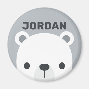 Íman Urso Polar Bonito com Nome Personalizado