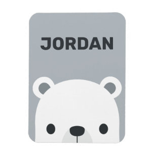 Íman Urso Polar Bonito com Nome Personalizado