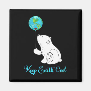 Íman Urso Polar Camisa Dia da Terra Presente Dia a Dia