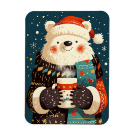 Íman Urso Polar com Caneca de Chocolate Quente