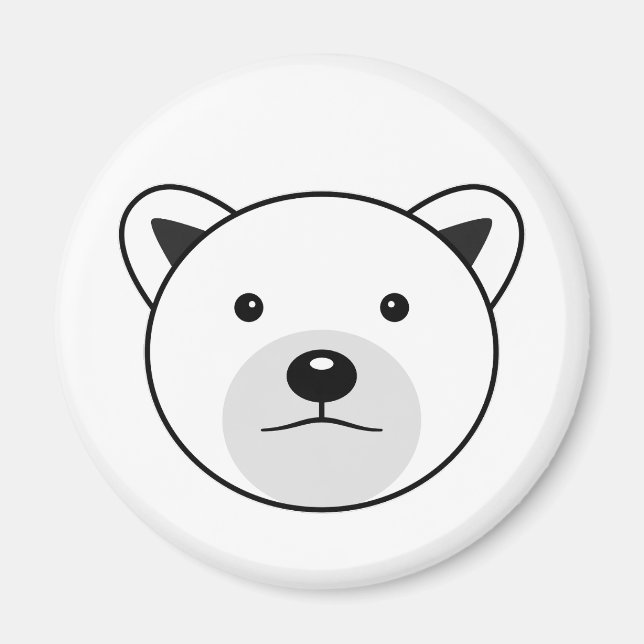 Íman Urso Polar de Cartoon Bonito (Frente)