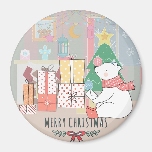 Íman Urso Polar de Natal (Frente)