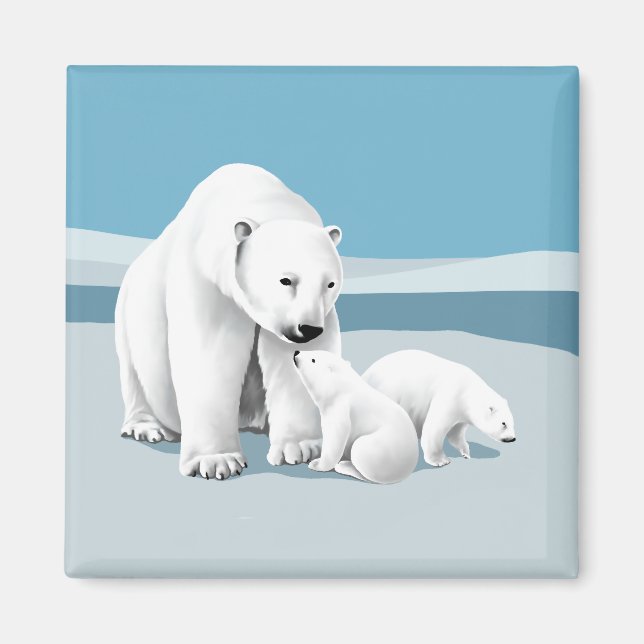 Íman Urso Polar e Filhotes (Frente)