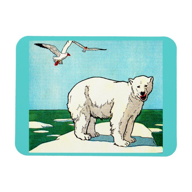 Íman urso polar e gaivotas (Horizontal)
