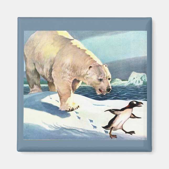 Íman Urso polar e pinguim dos anos 40 (Frente)