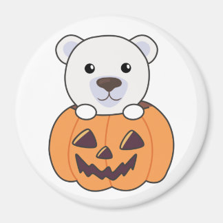 Íman Urso Polar Em Pumpkin, Ursos Polares Felizes Magn