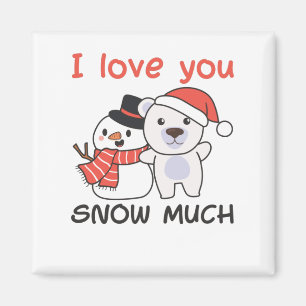 Íman Urso Polar Eu Te Amo Neve Muito Pun Neve