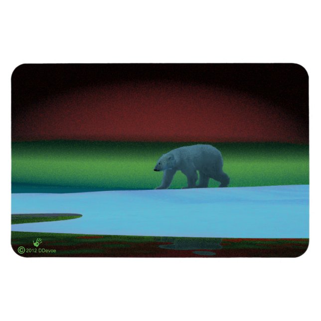 Íman Urso Polar Luzes Polares (Horizontal)