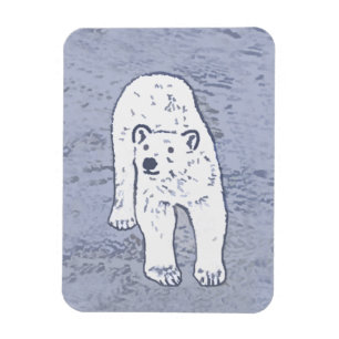 Íman Urso Polar na Pintura no Gelo - Arte Original da V