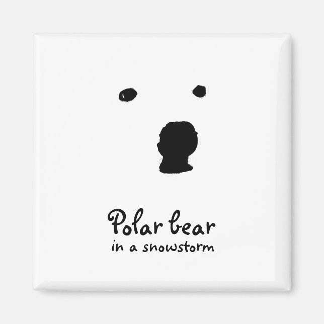 Íman Urso Polar numa t-shirt de nevasca (Frente)