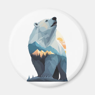 Íman Urso Polar Vestindo Hoodie Engraçado Vetor Animal 