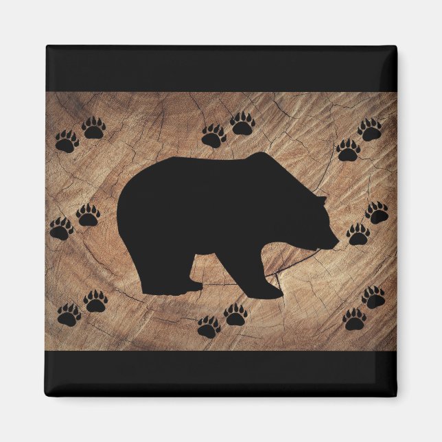 Íman Urso Preto E Pistas De Urso (Frente)
