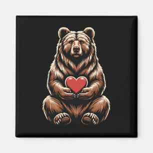 Íman Urso Segurando Coração Dia dos Namorados Cute Dia