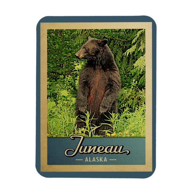 Íman Urso Viagens vintage de Juneau Alaska (Vertical)