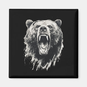 Íman Urso Vintage Urso Pardo Bravo Caminhada Acampament
