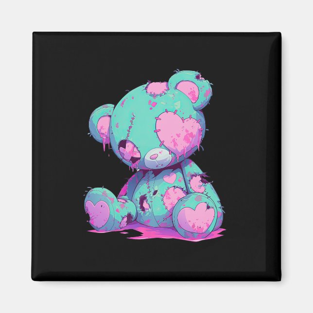 Íman Urso Zombie Testemunha Cutada e Gótico do Pastel K (Frente)
