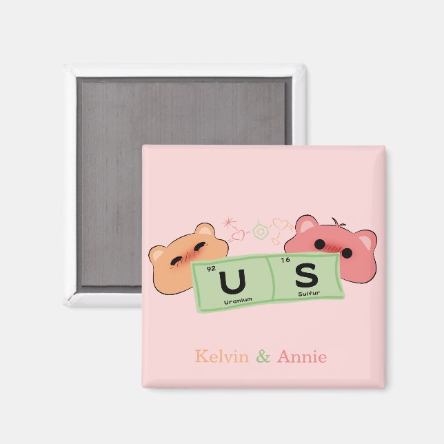 Íman Ursos Bonitos Com Magneta Apaixonada (Front/Back)