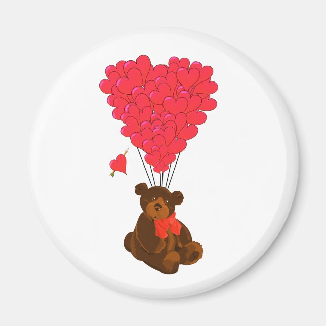 Íman Ursos de pelúcia e balões cardíacos (Frente)
