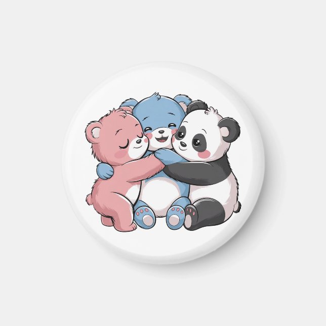 Íman Ursos de Teddy Bonitos com Panda (Frente)