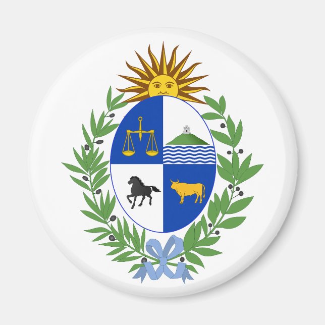 Íman Uruguay country coat arms symbol emblem flag (Frente)