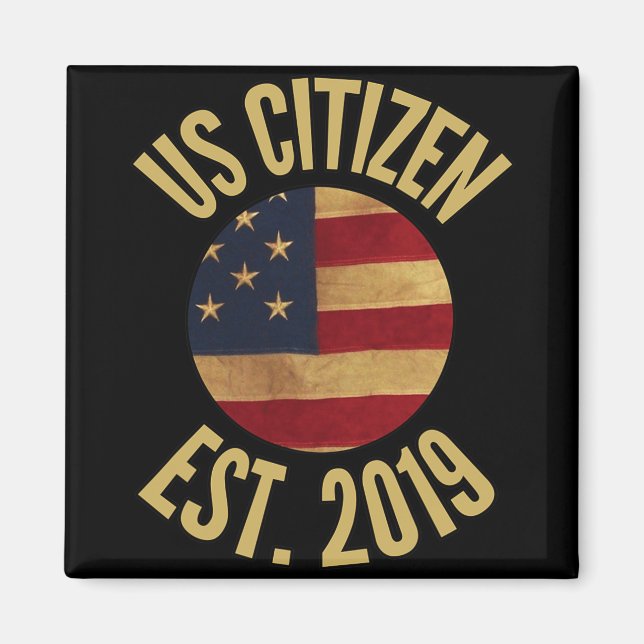 Íman Us Citizenship 2019 Gif American Flag Usa  (Frente)
