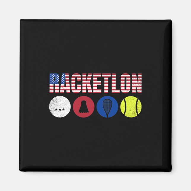 Íman Usa Racketlon - Mesa de Badminton Squash Tenn (Frente)
