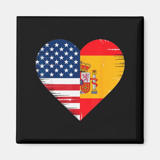Íman Usa Spain Heart - Dual Citizenship  (Frente)