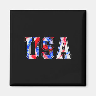 Íman Usa Tie Dye Patriótico Vermelho Branco Azul 4 De J