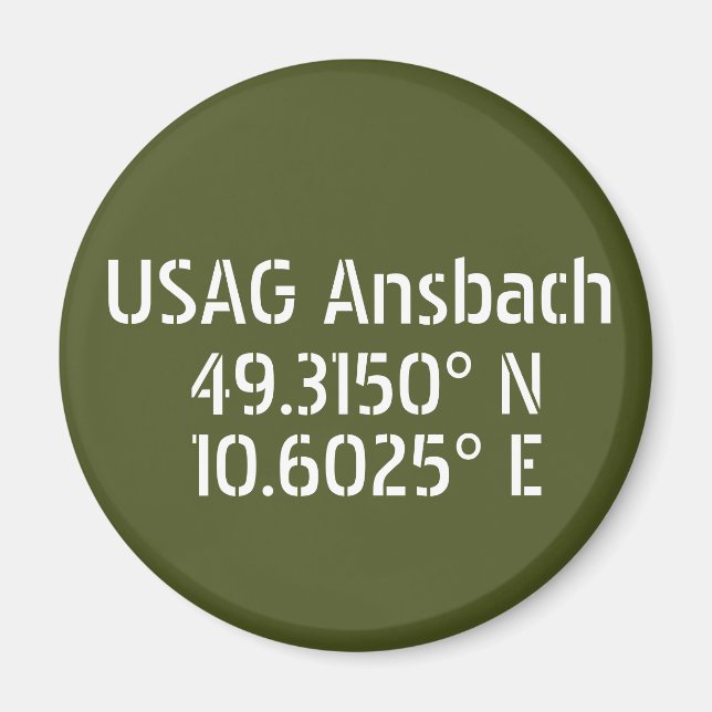 Íman USAG Ansbach Latitude Longitude (Frente)