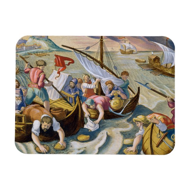 Íman Usando esponjas para coletar nafta da superfície (Horizontal)