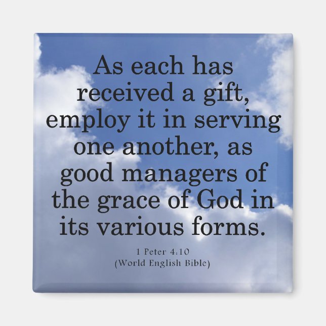 Íman Usando presentes de Deus 1 Peter 4:10 (Frente)