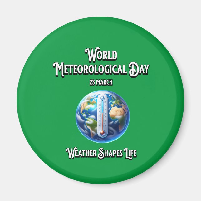 Íman Usar Formas De Vida. Dia Mundial da Meteorologia. (Frente)