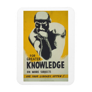 Íman Use seu Poster vintage de conhecimento de bibliote