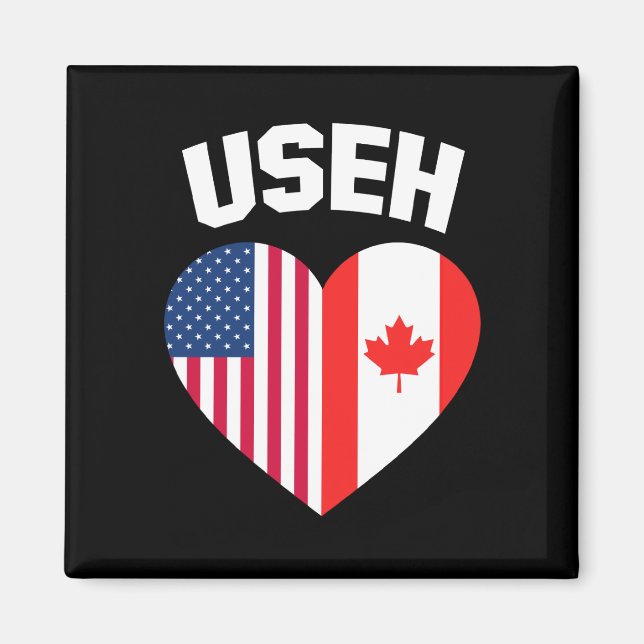 Íman USEH América Canadá Bandeira Divertida Americana C (Frente)