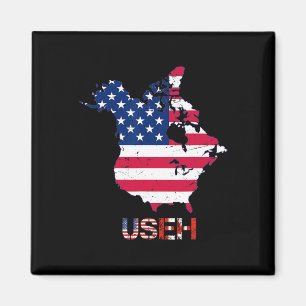 Íman Useh Trump Canadá EUA Mapa do 51º Estado Bandeira