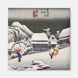 Íman Utagawa Hiroshige - Neve à noite em Kanbara