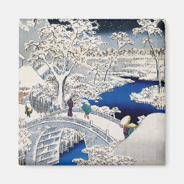 Íman Utagawa Hiroshige - Ponte do Tambor em Meguro