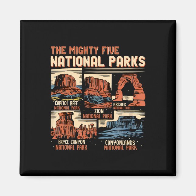 Íman Utah Antigo Mighty Five 5 Parques Nacionais Caminh (Frente)