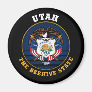 ÍMAN UTAH BEEHIVE STATE FLAG