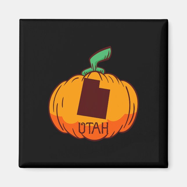 Íman Utah EUA Pumpkin Halloween Art Design Call Se (Frente)