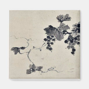 Íman Uvas em uma videira Ukiyo-e.