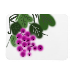 Íman uvas roxas e folhas verdes