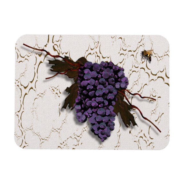 Íman Uvas Roxas Elegantes Rústicas (Horizontal)